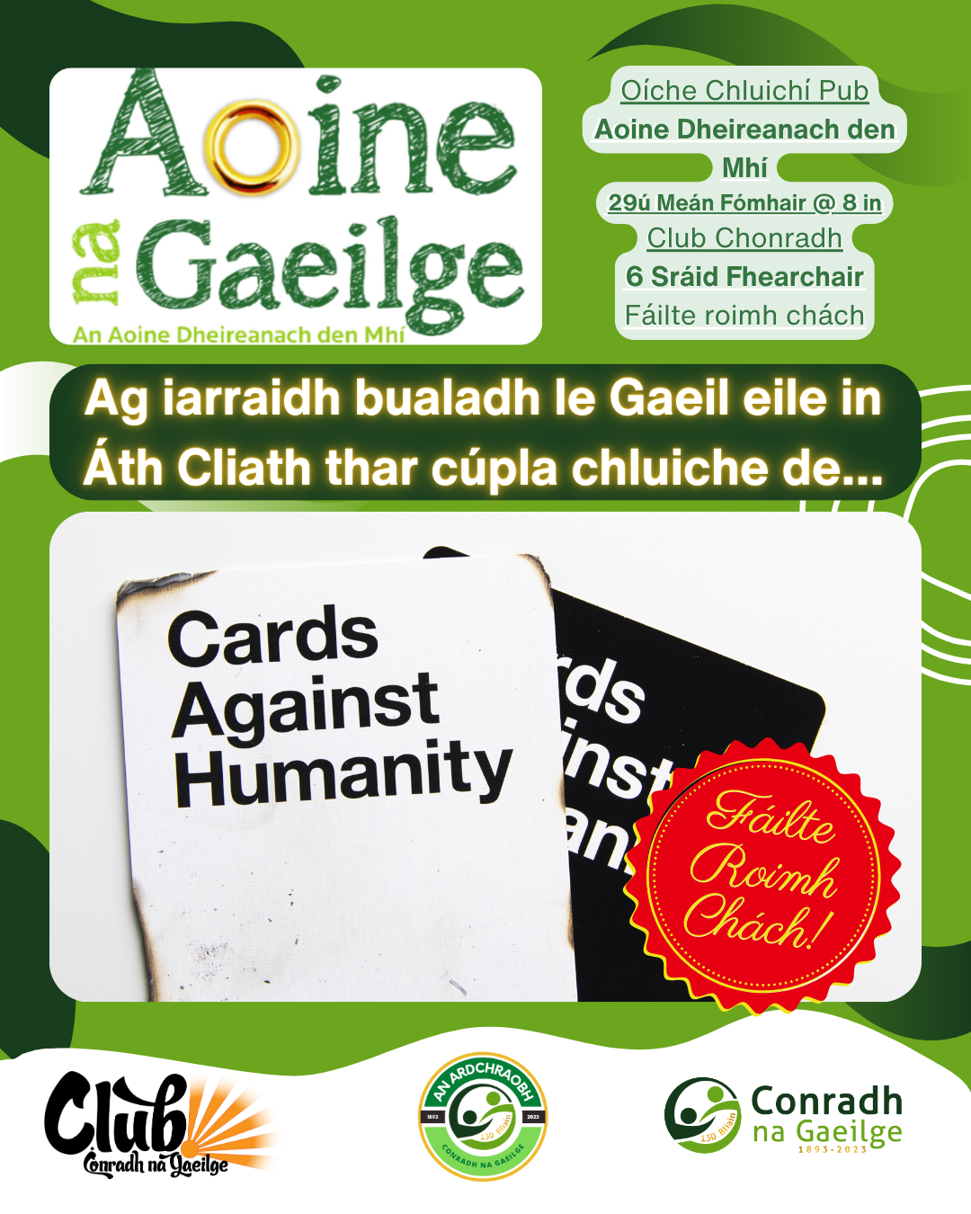 Aoine na Gaeilge - Oíche Chluichí