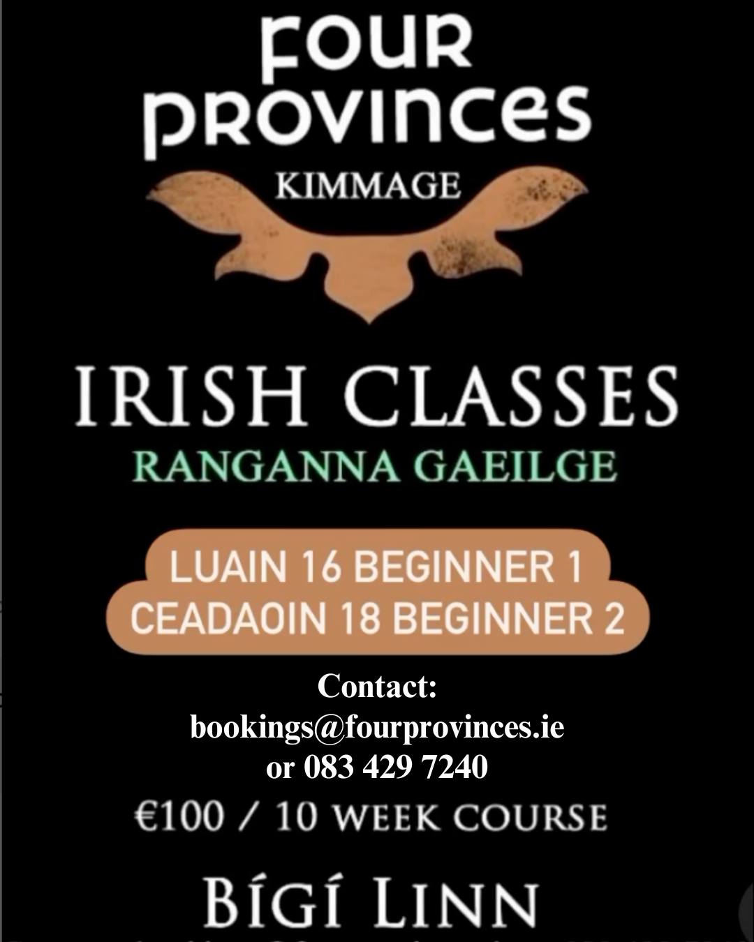 Ranganna Gaeilge le Four Provinces - Beginners 1