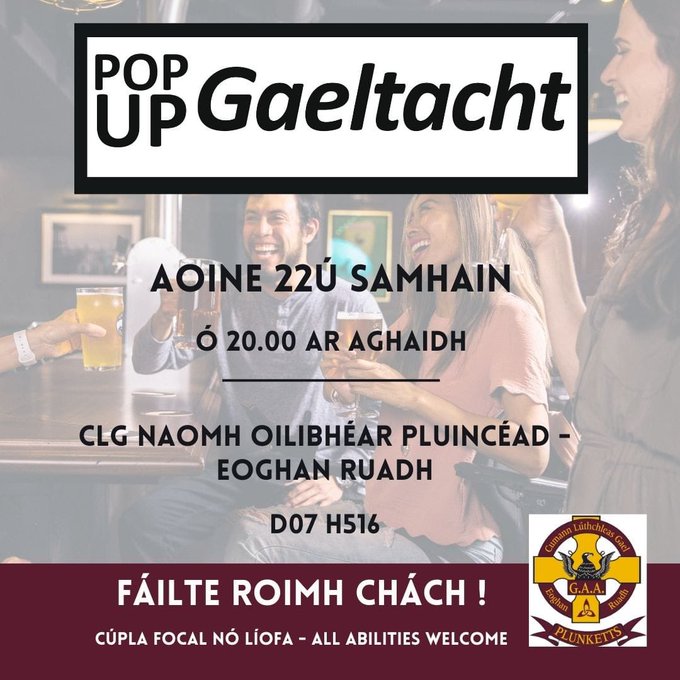 Pop-Up Gaeltacht - CLG Naomh Oilibhéar Pluincéad